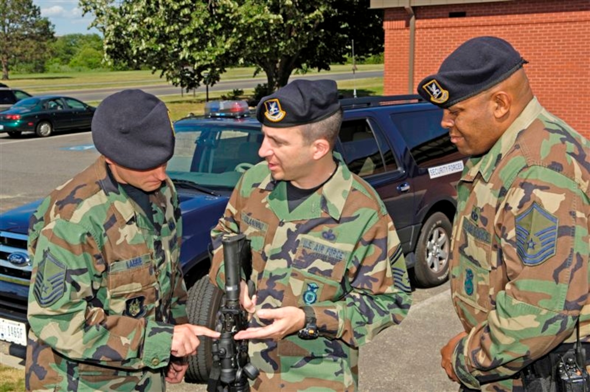 Senior Master Sgt. Ronald A. Colaninno, a security forces Airman and the NCO-in-charge of training for the 514th Security Forces Squadron at McGuire AFB, N.J., was selected as one of the 12 Outstanding Airmen of the Year.  He led 112 security forces Airmen while deployed for 186 days to Bagram Air Base, Afghanistan, in support of Operation Enduring Freedom. While deployed, he led the capture of armed Taliban suicide bombers who attacked the main gate. He was the convoy commander on a mission that netted more than 140 rockets. Sergeant Colaninno worked closely with Secret Service during the president's first visit to Bagram.  (U.S. Air Force photo)