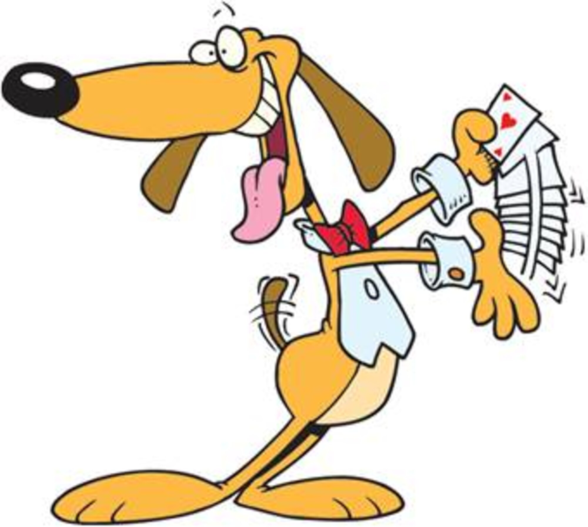 An electronic illustration of a dog showing card tricks (©RF/NOVA)