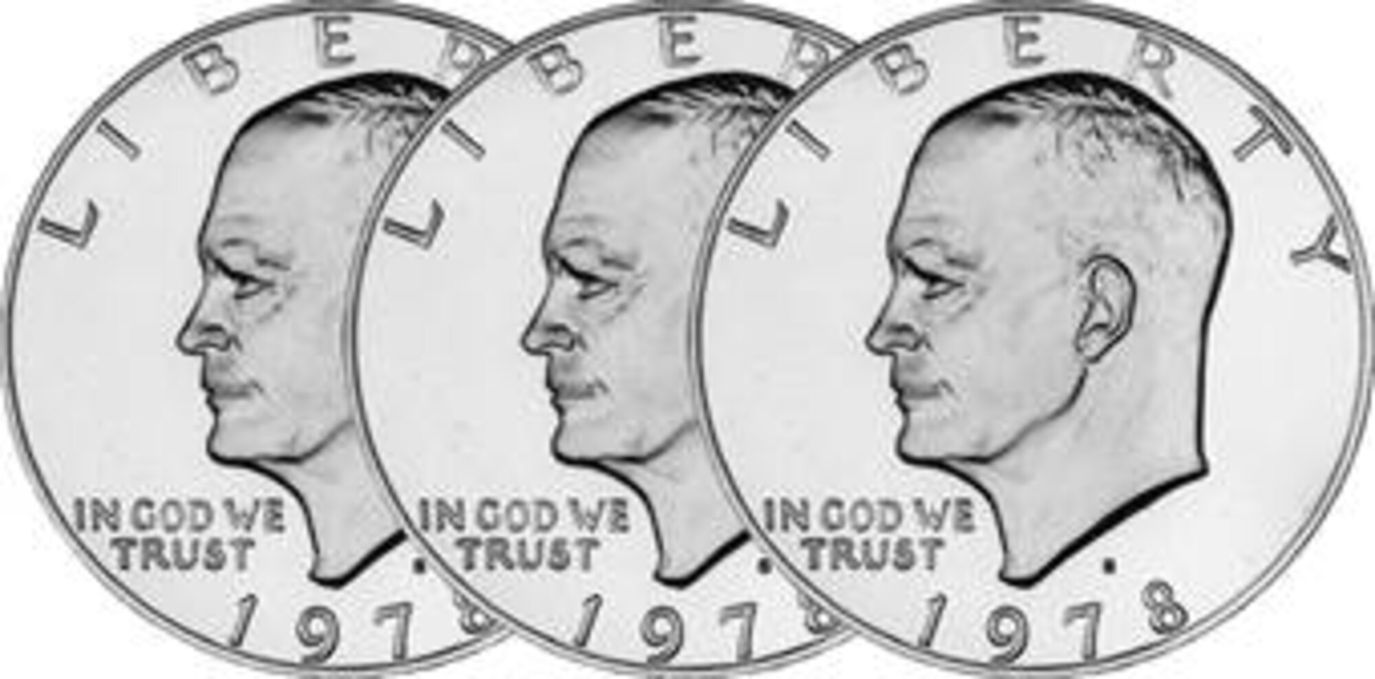 Eisenhower silver dollar coins (file art)