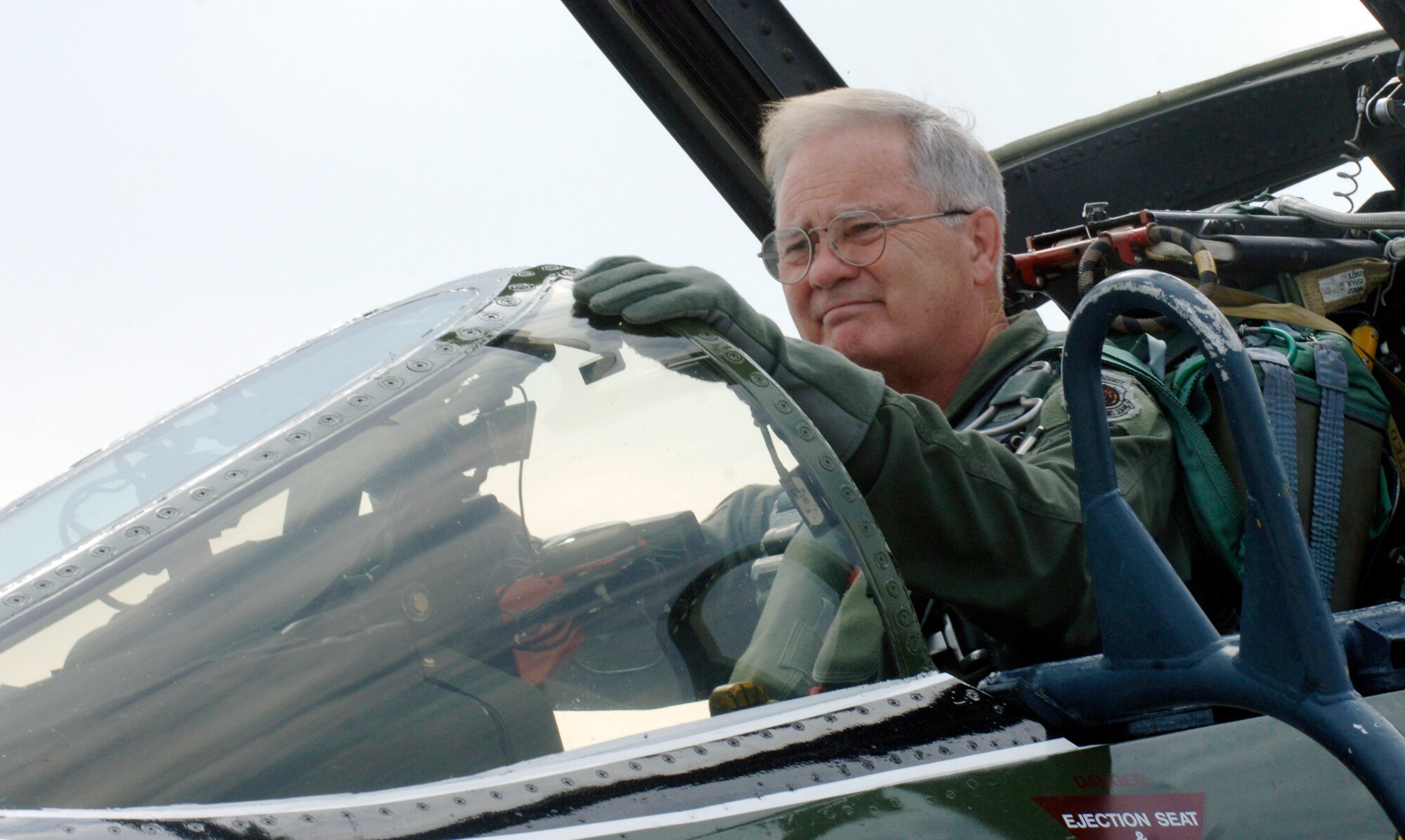 LANGLEY AIR FORCE BASE, Va. -- Gen. Ronald E. Keys, commander of Air Combat Command, sits in the cockpit of the aircraft in which he flew the final flight of his Air Force career, an F-4 Phantom II, the same type of aircraft he flew as a lieutenant in Vietnam. General Keys retires from the Air Force Nov. 1, ending four decades of military service. (U.S. Air Force photo/Airman 1st Class Vernon Young)