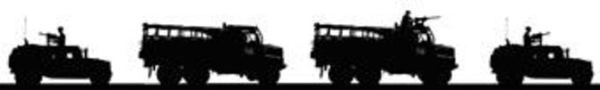 A silhouette composite of a military vehicle convoy (by David Stack)