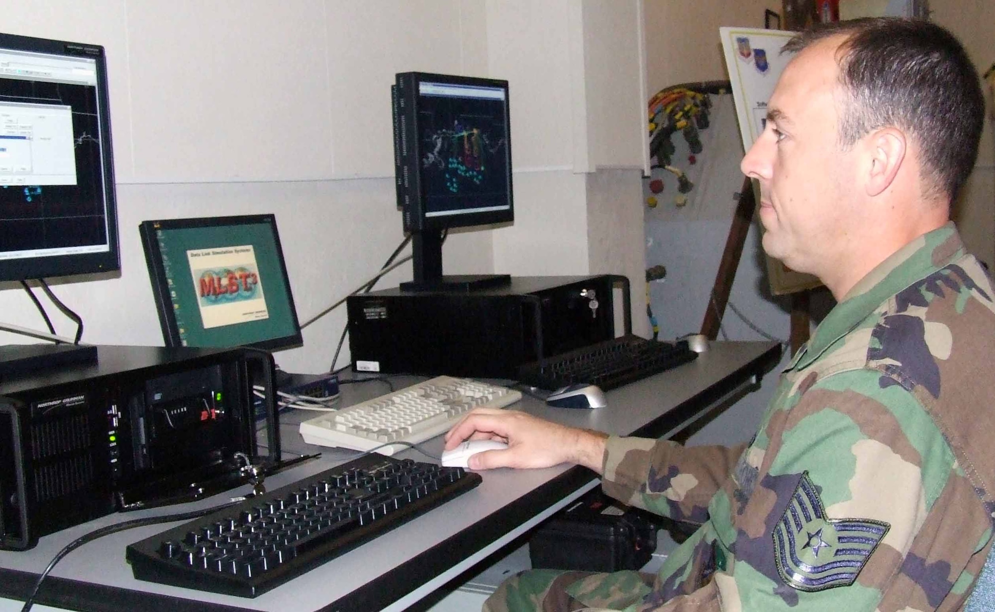 Tech. Sgt. Raynaud Malbrough can put obstacles in the way of the testers in order to thoroughly ensure all angles of code will be tested. (Air Force photo)