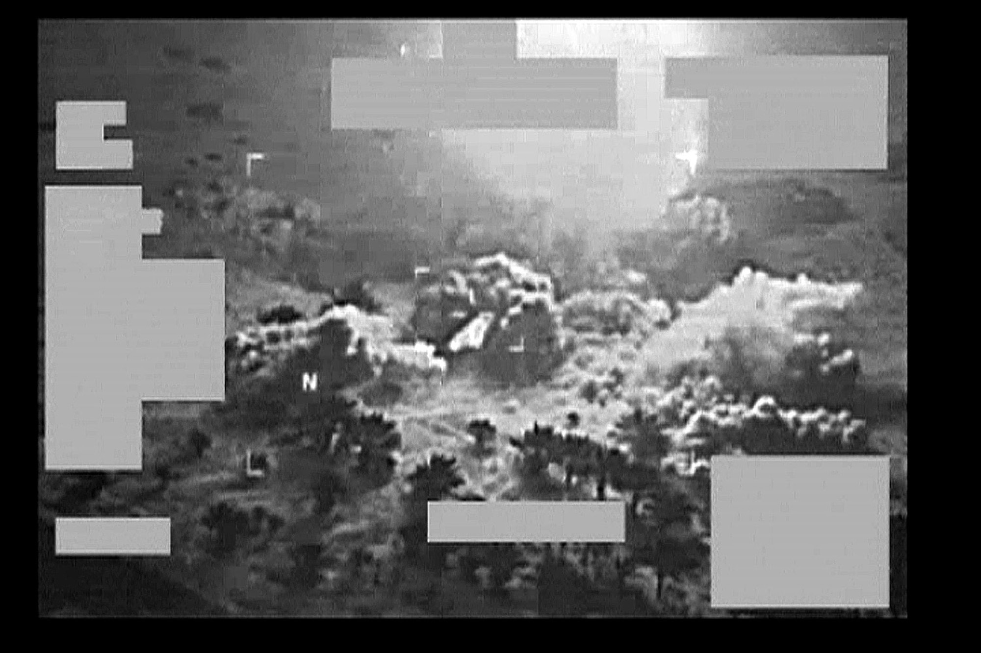 Weapon systems video still photographs show before and after shots following an airstrike Sept. 25 by an Air Force F-16 Fighting Falcon.  The strike resulted in the death of Abu Nasr al-Tunisi and two other key al-Qaida operatives in Iraq. (U.S. Air Force photo)


