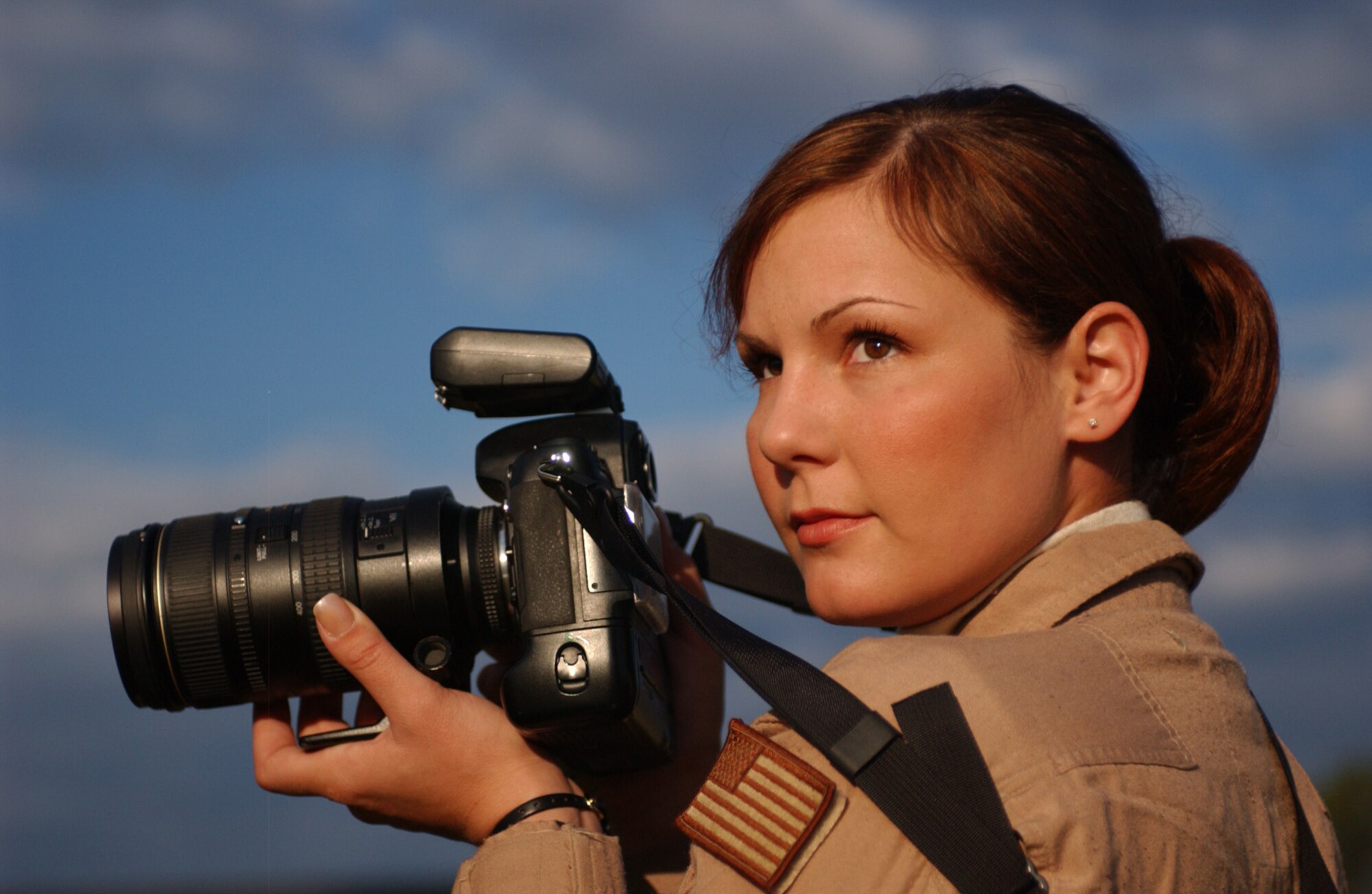 Staff Sgt. Stacy Pearsall was named the 2007 Military Photographer of the Year out more than 1,700 submissions from other photographers. Sergeant Pearsall is an aerial photographer with the 1st Combat Camera Squadron here. (U.S. Air Force photo/Staff Sgt. Bethann Caporaletti)