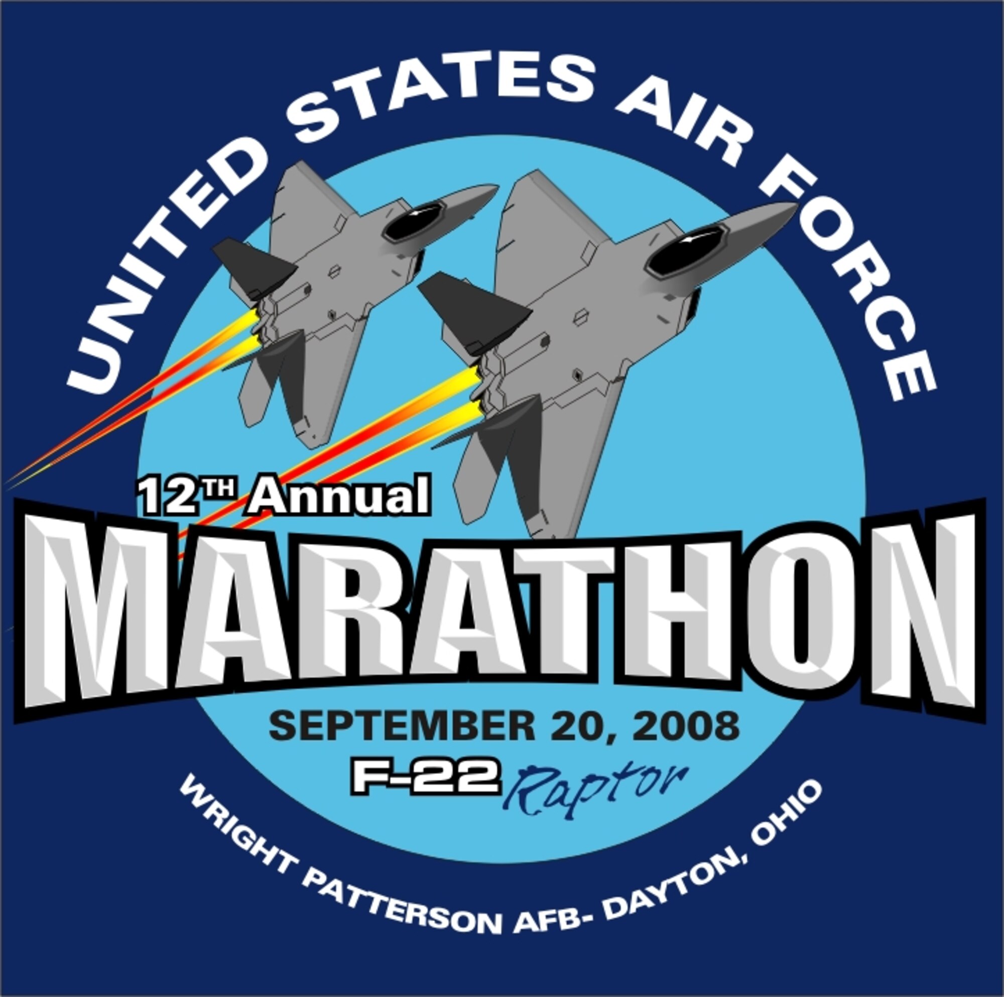 2008 Unites States Air Force Marathon Logo (Color).  Image is 2.4x2.4 inches @ 300 ppi.