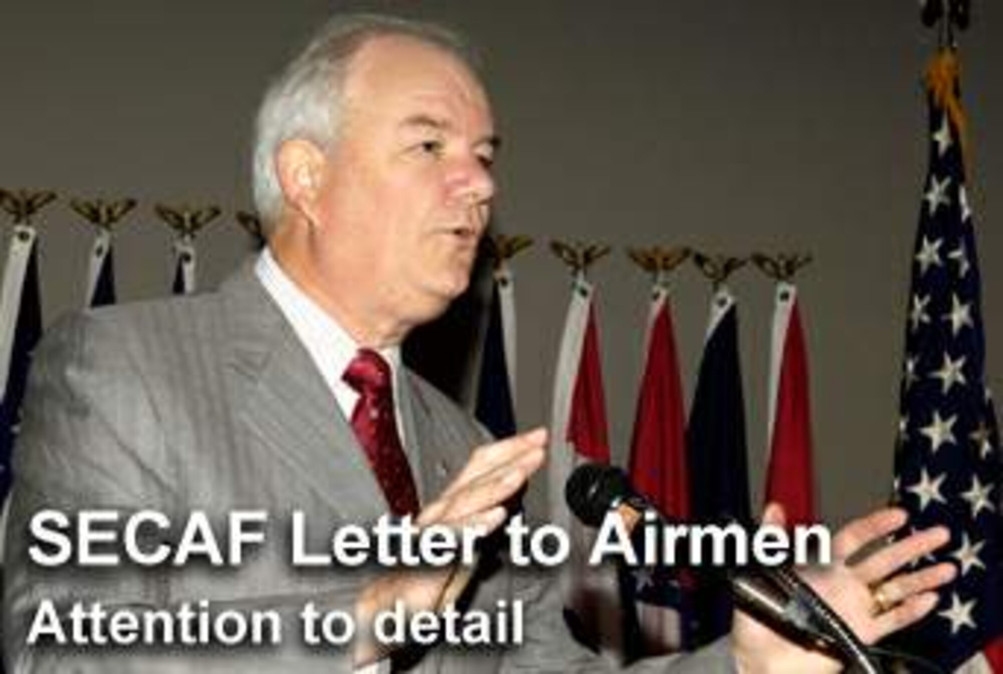 In his latest Letter to Airmen,Secretary of the Air Force Michael W. Wynne discusses attention to detail and Air Force Core Values. (U.S. Air Force illustration/Mike Carabajal) 