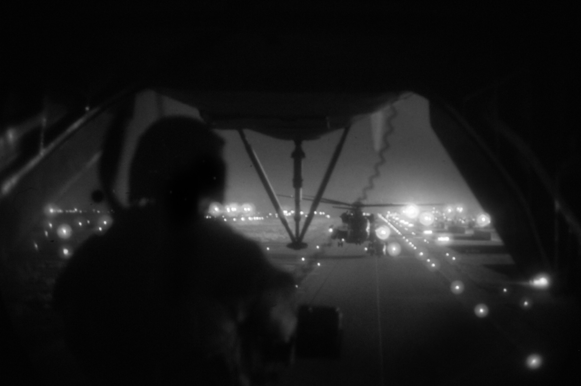 United States Air Force service members of the Combined Joint Special Operations Air Command execute Operation Mekong Harvest in an undisclosed location in Iraq.  The objective of operation Mekong Harvest was to obtain certain persons of interest involved in criminal activity, including terrorism, in Iraq. (U.S. Navy photo/MC2(AW) Michael Blackwell II)