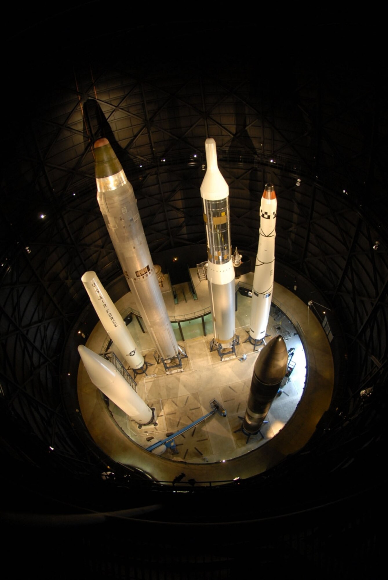 DAYTON, Ohio (04/2008) - The Peacekeeper missile (bottom right corner) is the most recent missile added to the Missile & Space Gallery at the National Museum of the U.S. Air Force. (U.S. Air Force photo)