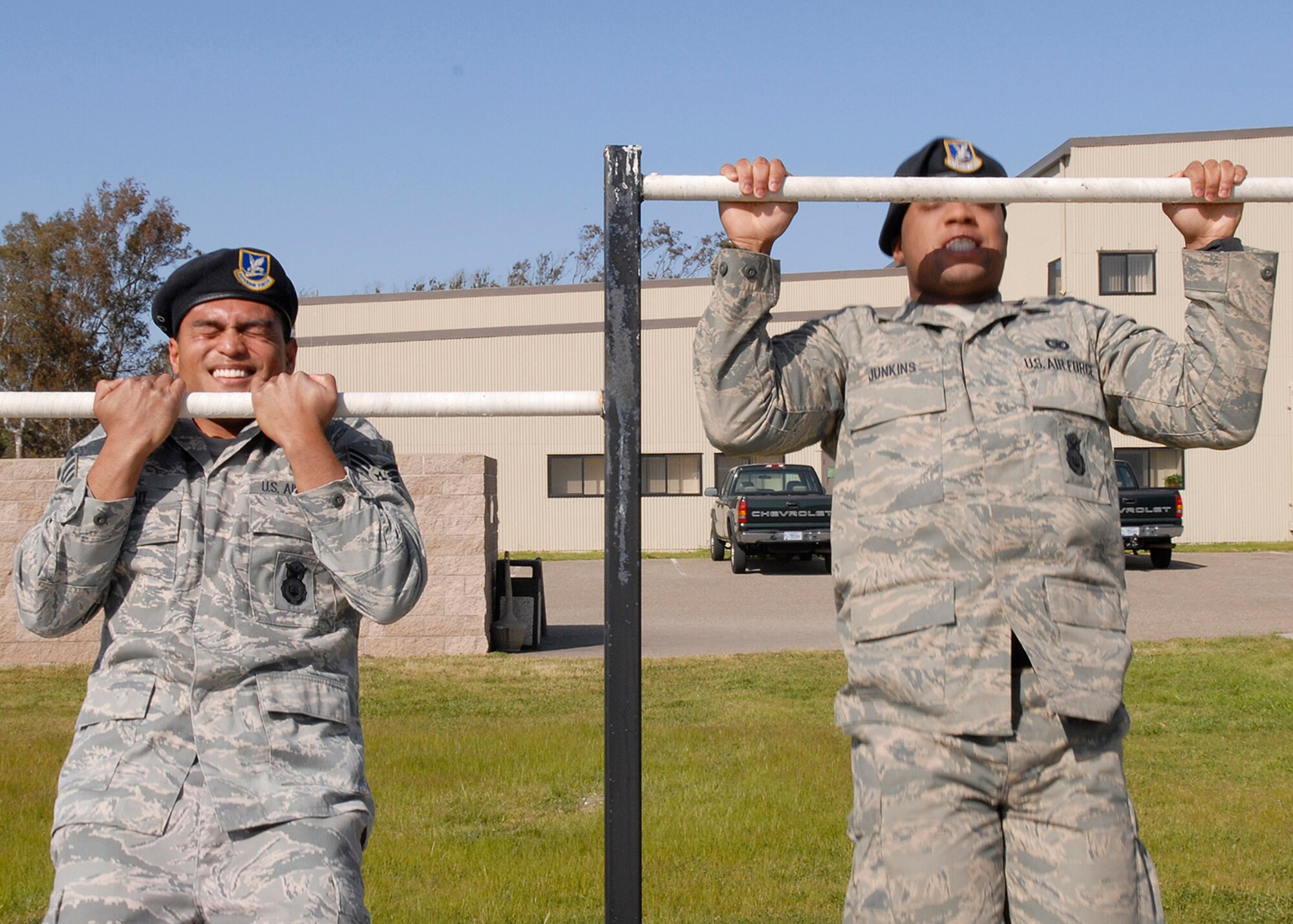 Members of the 30th Security Forces Squadron Guardian Challeng Team practice some of the events they may expect to endure during their portion of the competition.  The events include various weapons and field training.  (U.S. Air Force photo/Airman 1st Class Andrew Satran)