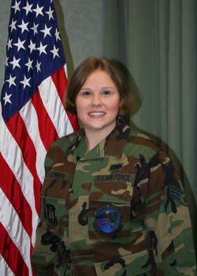 WRIGHT-PATTERSON AFB, Ohio - Senior Airman Erin Conner, 445th Logistics Readiness Squadron, is the 445th Airlift Wing Airman of the Quarter for the second quarter, 2008. Airman Conner is a Traffic Management Journeyman, handling cargo and household goods for deployments and permanent change of station moves.  She is from Tell City, Indiana and is a pharmacy technician in her civilian job.  She is also a full time nursing student. (U.S. Air Force photo/Staff Sgt. Martin Moleski)  