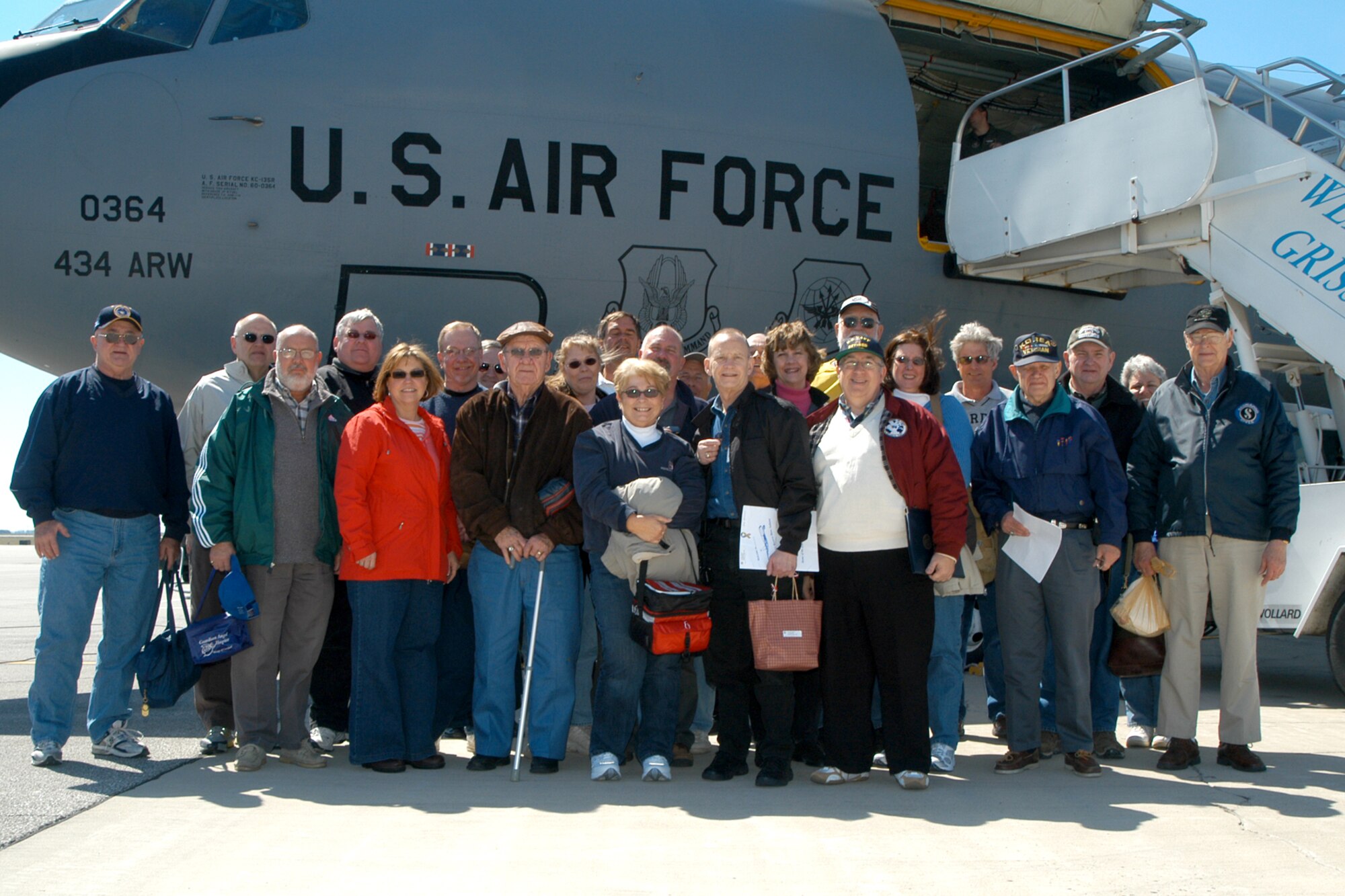 GRISSOM AIR RESERVE BASE, Ind., -- Civic and business leaders from the region near Grissom ARB received a first-hand look at the base's aerial refueling mission when they participated in a recent KC-135R Stratotanker flight. The visit to the base provided the civic leaders with personal insight into Grissom's contributions to our nation's defense as well as the local area economy.  The event was part of Grissom's community outreach program.  (U.S. Air Force photo/SrA. Ben Mota)