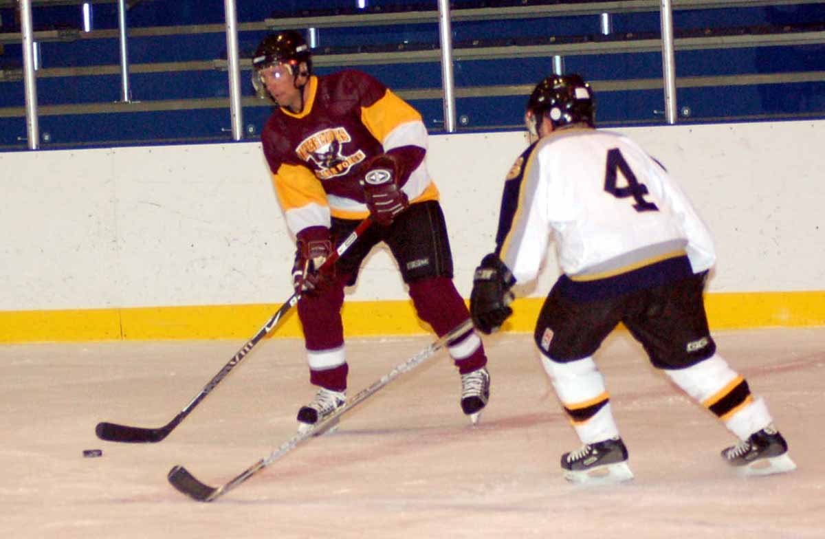 edge ice arena stick and puck