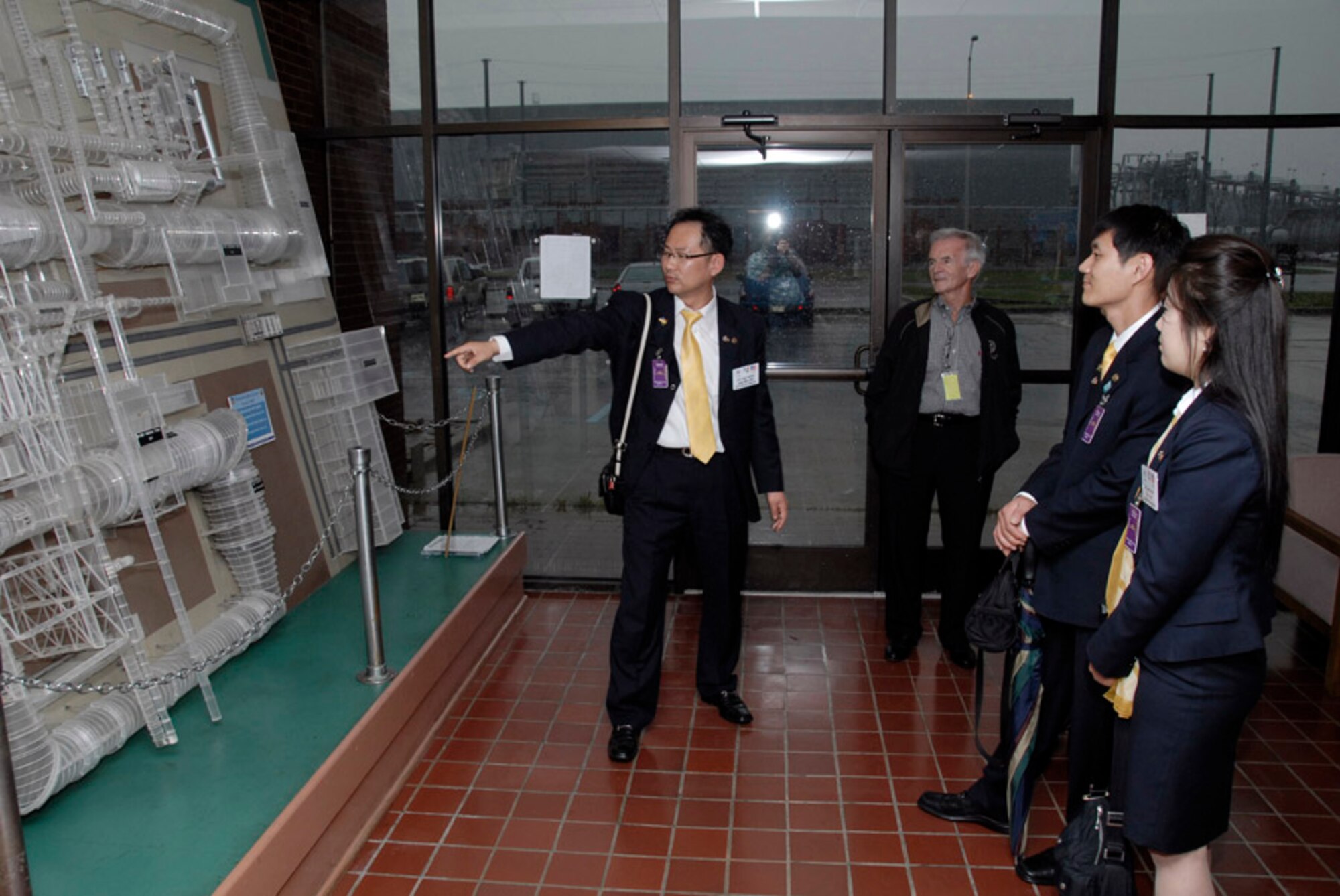 A South Korean Rotary International Group Study Exchange team visited Arnold engineering Development Center (AEDC) last week as part of their visit around local counties. The group is shown in AEDC’s Propulsion Wind Tunnel Test Facility. (Photo by Rick Goodfriend)