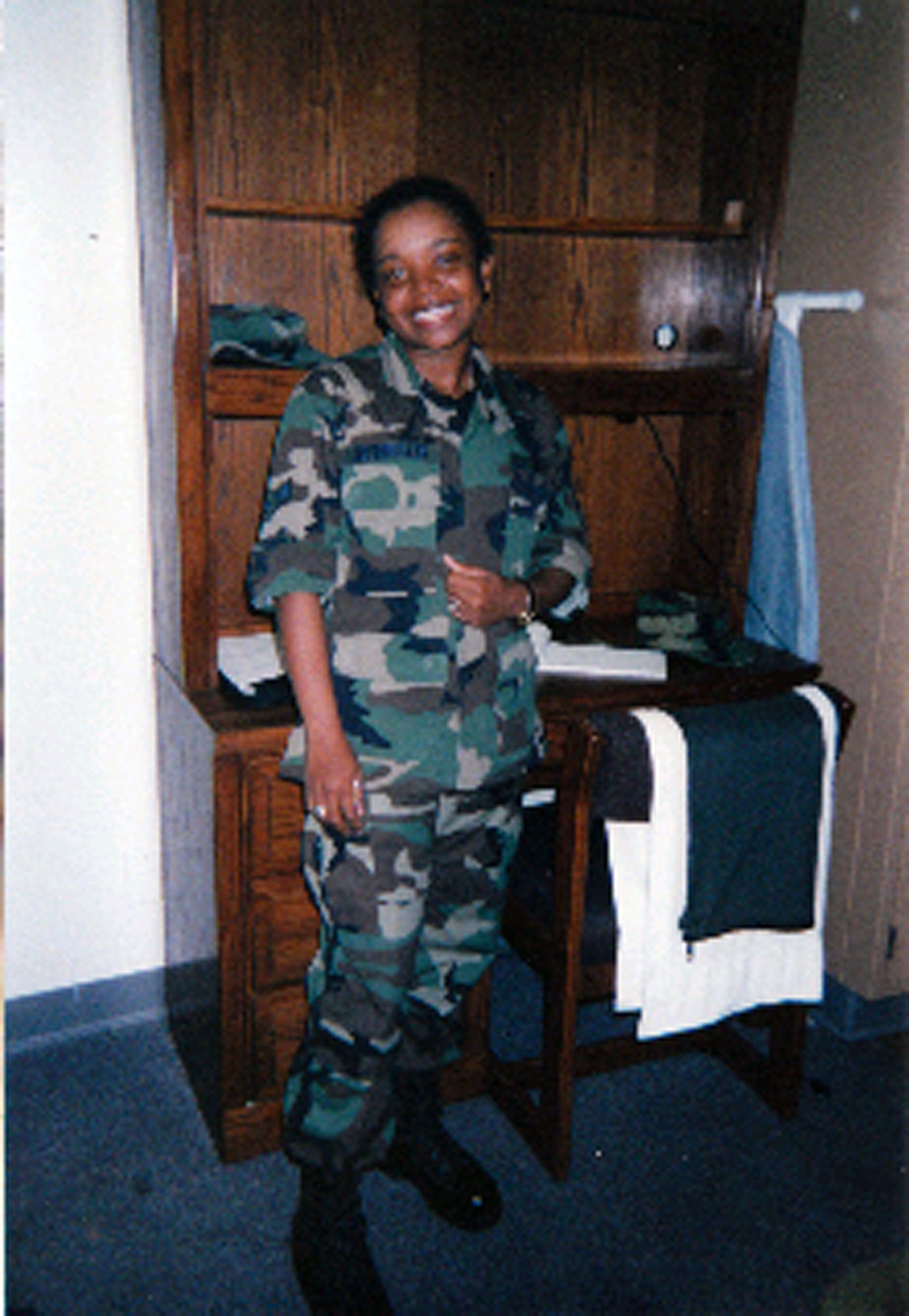Senior Airman Cassandra Obermuller Brandon joined the Air Force Reserve in 2002 after witnessing the Sept. 11, 2001, terrorist attacks in New York City. She now serves full-time as the unit training monitor for the 69th Aerial Port Squadron at Andrews Air Force Base, Md. (Courtesy photo) 
