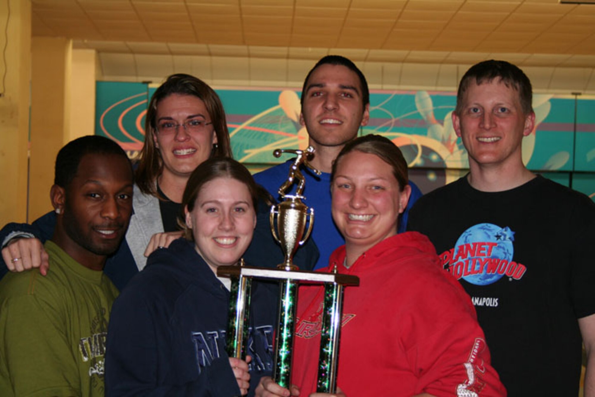 LANGLEY AIR FORCE BASE, Va. -- The 1st Communications Squadron Team took Langley's Intramural Bowling championship title April 3. (Photo courtesy/Tim Spencer)

