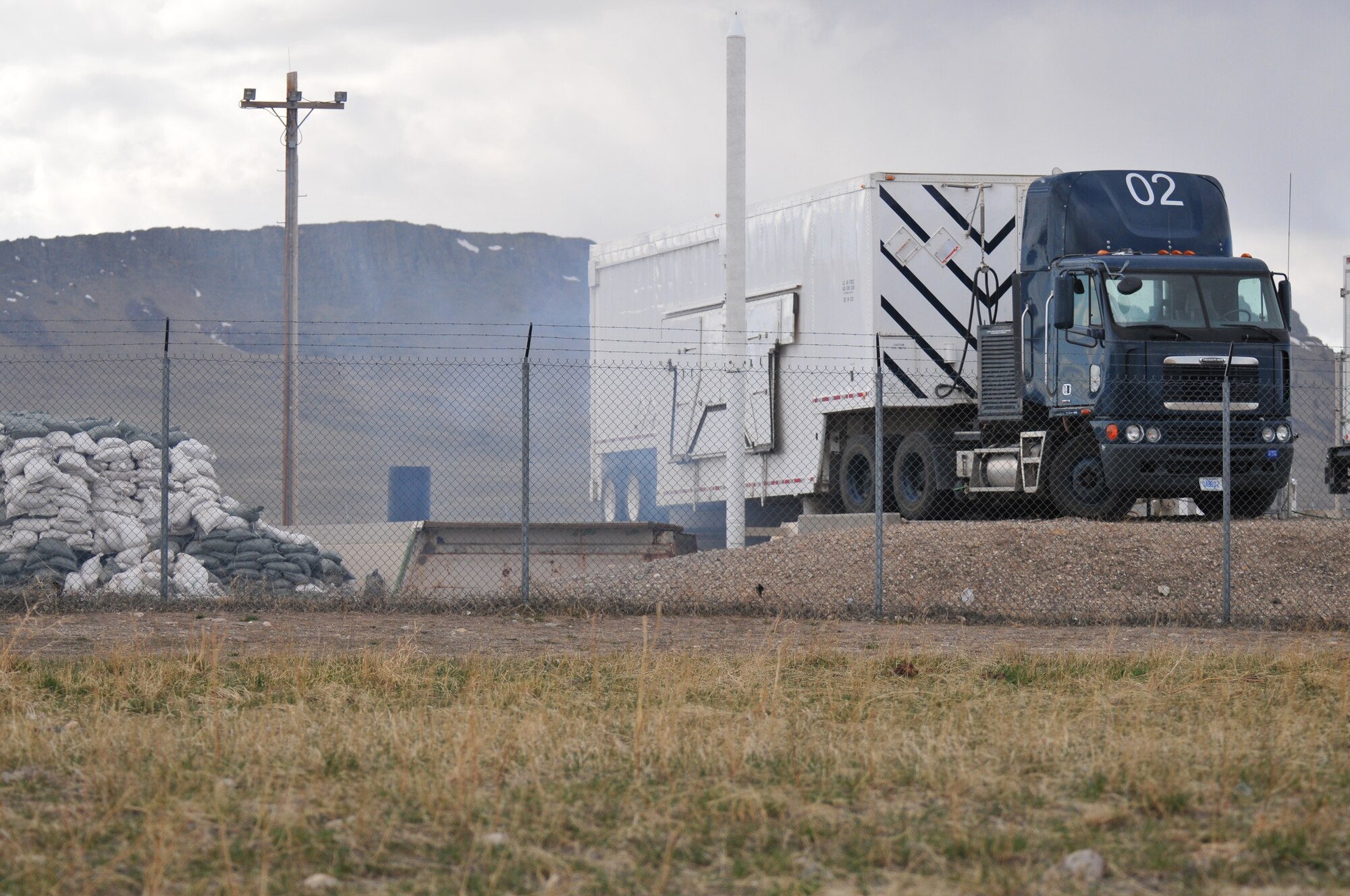 The launch enclosure door at the 12th Missile Squadron's India-6 launch facility opens during a simulated electronic launch of a Minuteman III missile April 14. (U.S. Air Force photo/John Turner)