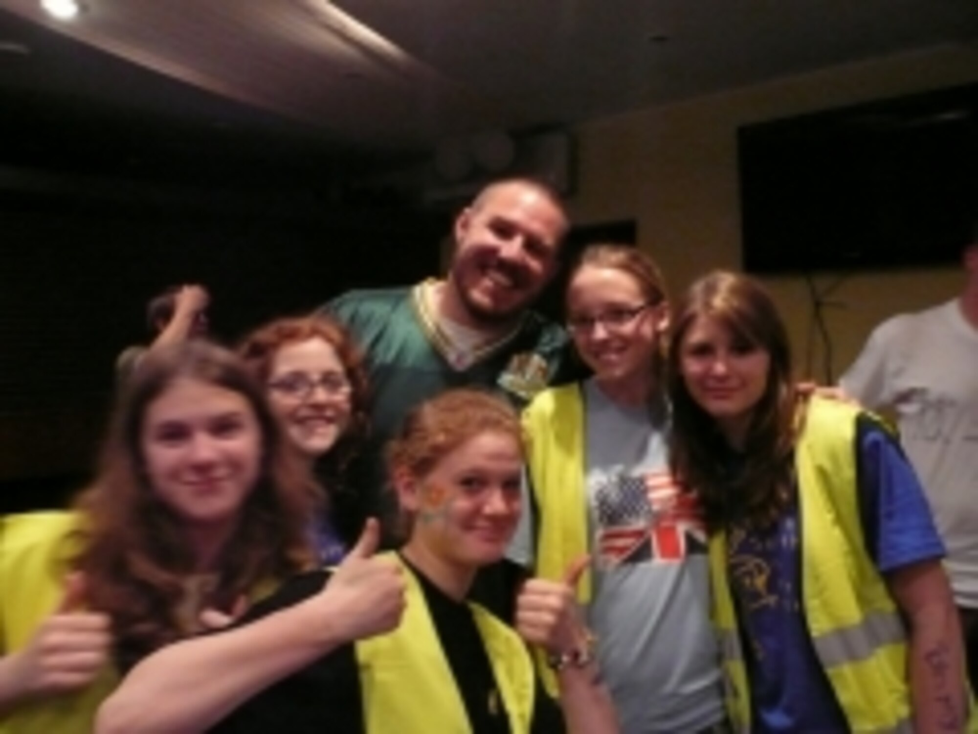 Some of the Alconbury girls with the Club speaker, Nathan Smith.