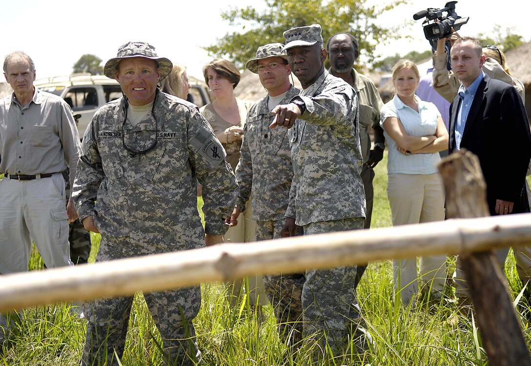 U.S. Army Gen. William E. Ward, commander of U.S. Africa Command, tours the Gulu district of Uganda, April 10, 2008. 
