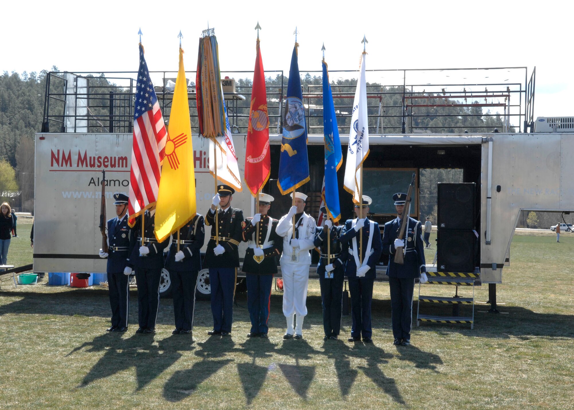 RUIDOSO, N.M. --The joint-service color guard posts the colors during the Military Appreciation Weekend here Apr. 11. (U.S. Air Force photo/Airman 1st Class Rachel A. Kocin)