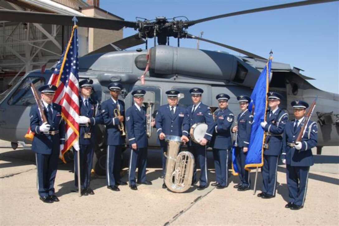 On April 5, 2008, in Westhampton Beach, NY, the Band of Liberty’s very own Colonial Brass participated in one of the United States Air Force’s second-highest honors ceremonies, the Air Force Cross.  Retired Chief Masters Sergeant Dennis Richardson was awarded the Air Force Cross 40 years late for a rescue mission in Vietnam March 14, 1986.  