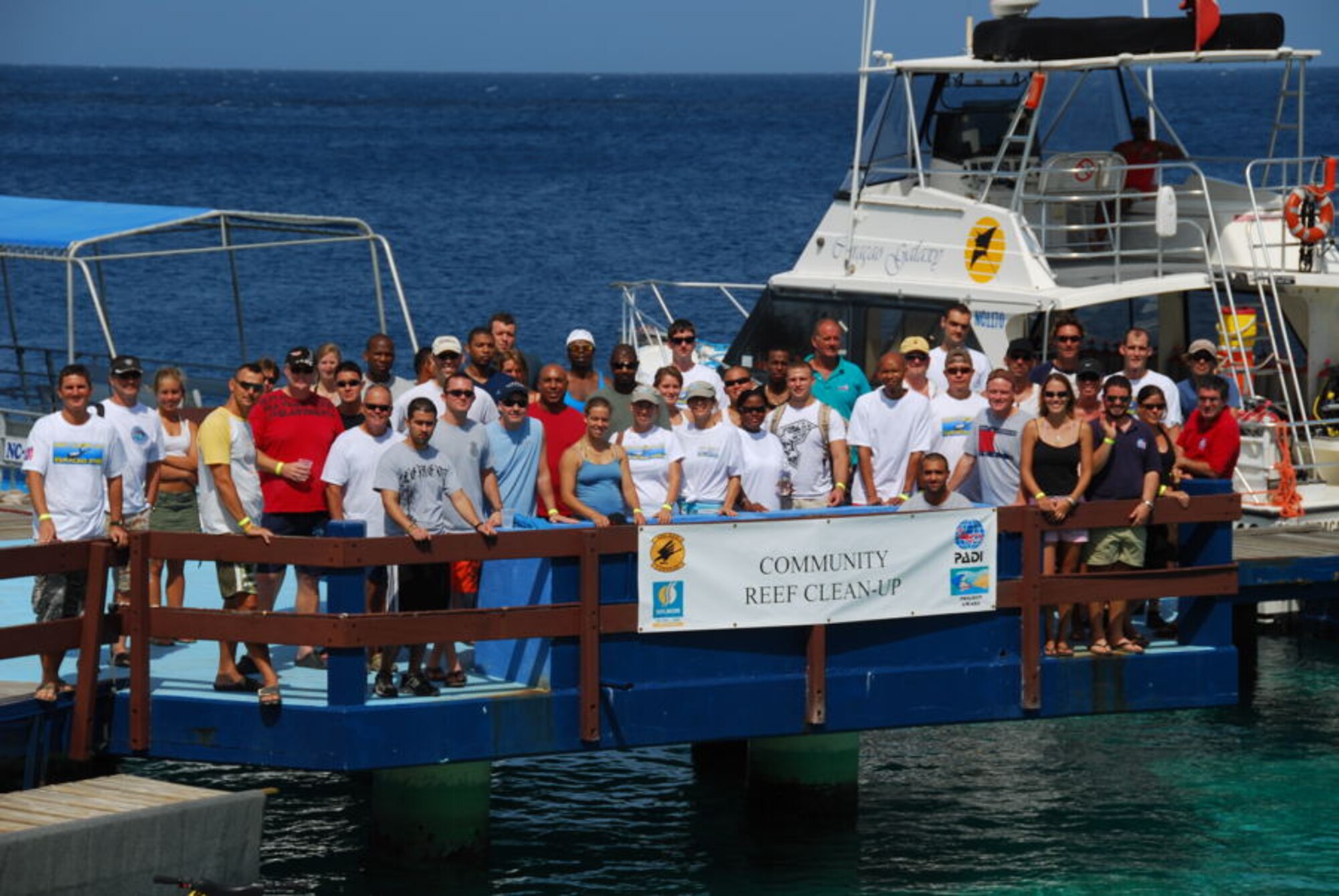 Forty-six members of Forward Operating Location Curaçao, Netherlands Antilles participated in the community reef clean-up Saturday.  Fifty-one people participated and removed over 1,500 pounds of debris from the Piscadera Beach coral reef.  This was the fourth clean-up event FOL Curacao has participated in since December and to date they have removed over 8,000 pounds of debris from the reef.  