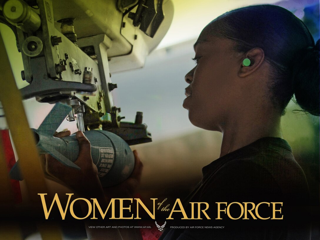 Women of the Air Force Poster #7.  This poster was created by Virginia Reyes of the Air Force News Agency with U.S. Air Force photo by Airman 1st Class Stephenie Wade.  Air Force Link does not provide printed posters but a PDF file of this poster is available for local printing. Requests can be made to afgraphics@dma.mil. Please specify the title and number. 