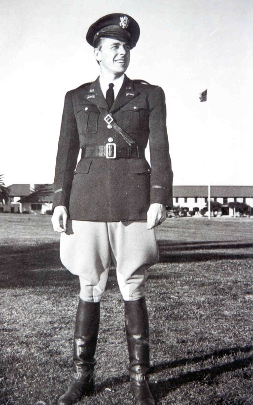 Future U.S. President Ronald Reagan as a 2nd lieutenant in the Cavalry Officers Reserve Corps prior to World War II.   During the war, Reagan used his experience as a movie actor to make Army Air Force training films. 
