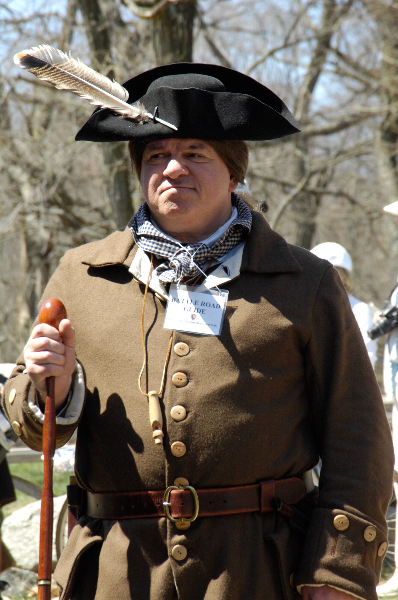 HANSCOM AFB, Mass. – Col. Nick Zallas, Individual Mobilization Augmentee to the 66th Air Base Wing Commander was one of several Hanscom personnel who took part in an April 19 re-enactment event at the Hartwell Tavern in Minute Man National Historical Park. The event was one of many that took place throughout the area to commemorate the early battles of the American Revolution. (U.S. Air Force photo by Linda LaBonte Britt)
