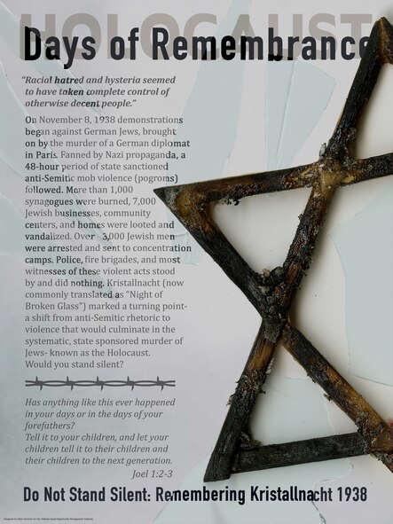 MINOT AIR FORCE BASE, N.D. -- Minot AFB will honor "Holocaust Rememberence Day" April 29 at the Jimmy Doolittle Center with a ceremonial luncheon.  The event will begin at 11:30 a.m. (courtesy graphic)