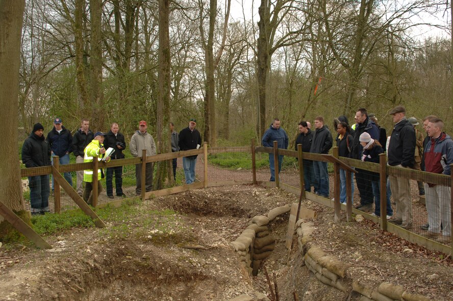 A guide explains the workings of the trench systems used by both allied and German troops during the two year long Battle of the Somme from 1914-1916.  The trenches at Vimy Ridge were part of the April 2008 JAC Army Element Professional Development trip.  (U.S. Air Force photo by Staff Sgt. Chad E. Chisholm)