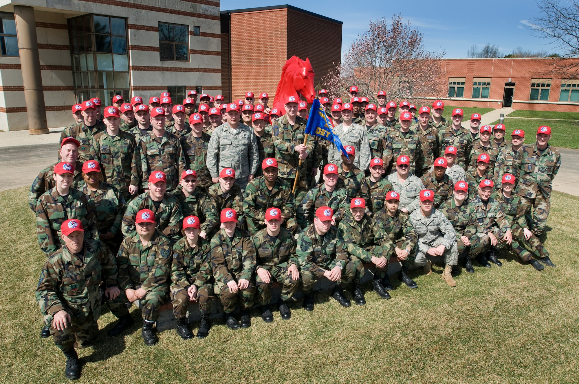 On April 5, more than 100 guardsmen sported the red caps for the first time and cheerfully yelled “to the HORSE” during the  201st RED HORSE Squadron, Det. 1 activation ceremony at Willow Grove Air Reserve Station, Pa.  RED HORSE stands for Rapid Engineer Deployable Heavy Operational Repair Squadron Engineer. These units are self sufficient, 404-person mobile squadrons that provide major force bed-down, heavy damage repair, and heavy engineering operations in remote, high-threat environments worldwide.
