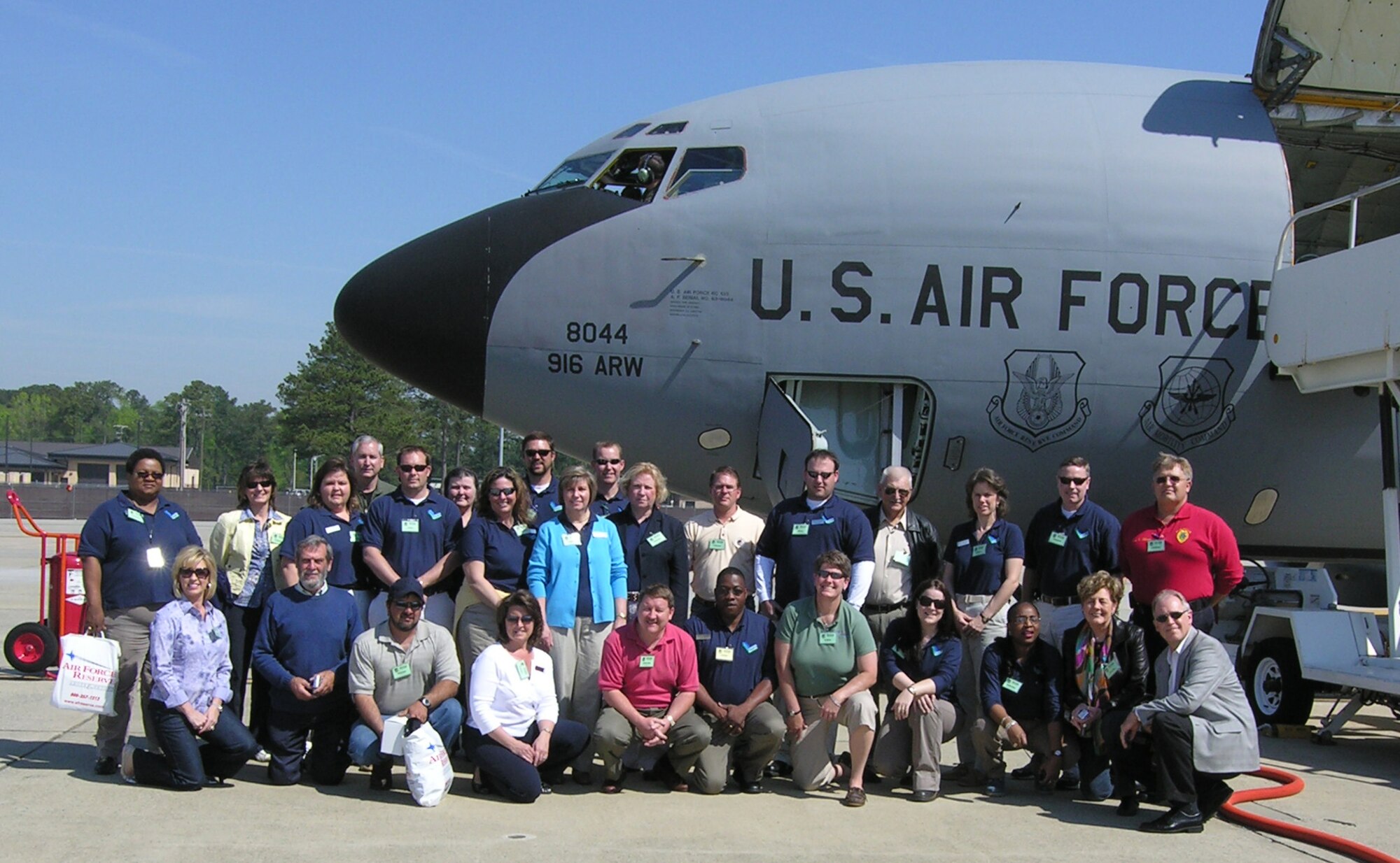 SEYMOUR JOHNSON AIR FORCE BASE, N.C. -- Members of the Leadership Wayne County class mix with other North Carolina civic leaders during a KC-135 air-to-air refueling flight on April 17. Leadership Wayne County educates current and up-and-coming leaders of the community on the various programs offered in Wayne County. Seymour Johnson Air Force Base hosts the leaders for a one-day program each Spring. The 916th Air Refueling Wing sponsors a flight to allow the civic leaders to see the Air Force Reserve mission up close and personal.  U.S. Air Force photo/Ms. Donna Lea