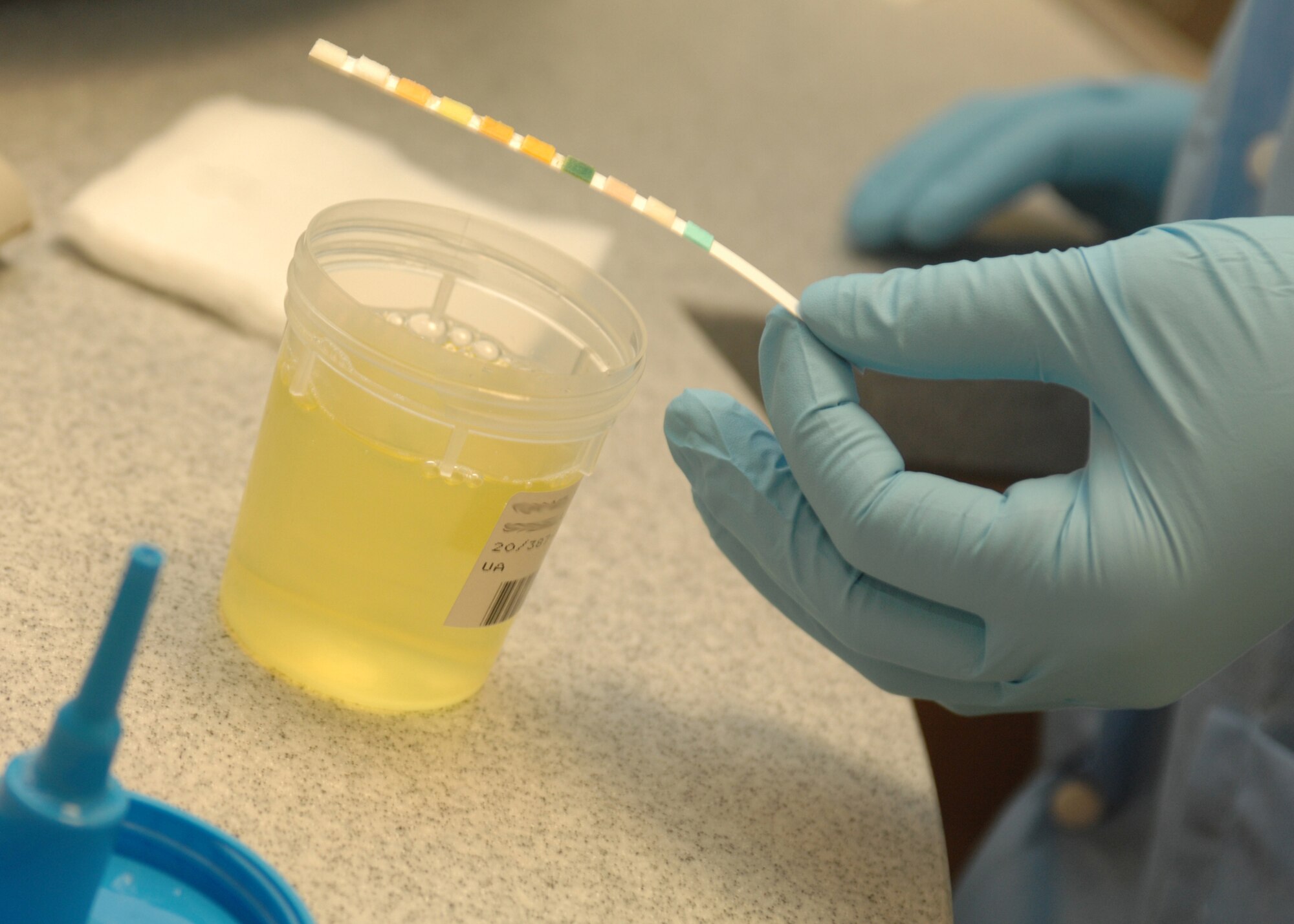 SPANGDAHLEM AIR BASE, Germany- Airman 1st Class Charita Williams, 52nd Medical Support Squadron, tests a urine sample at the Spangdahlem Laboratory April 15, 2008. National Medical Laboratory Professionals Week takes place April 20-26. (U.S. Air Force photo/Airman 1st Class Jenifer Calhoun)