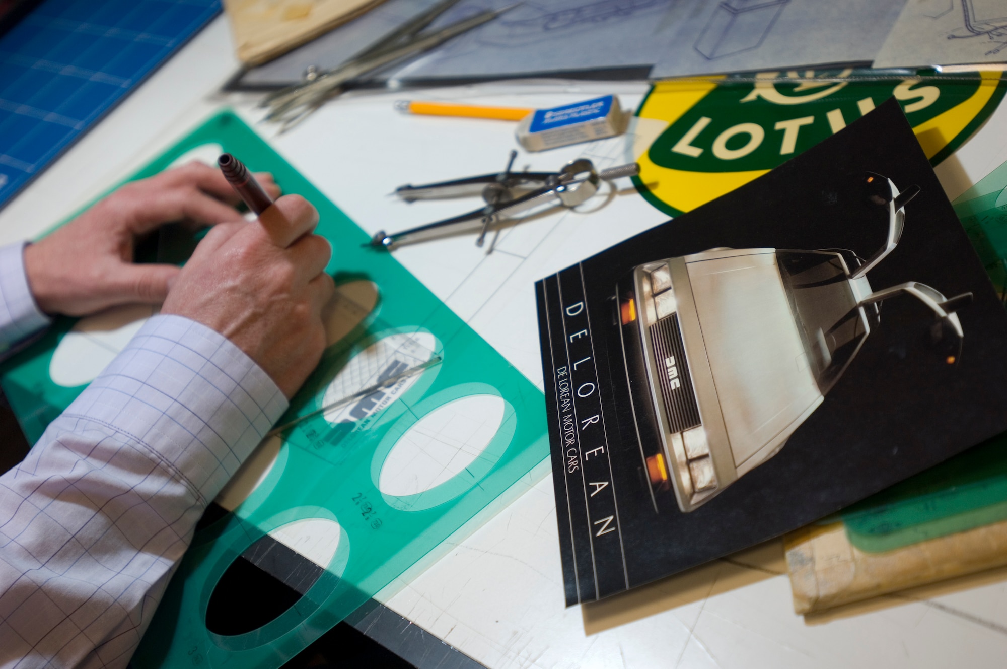 Gary Rogers is a graphic artist for the 100th Air Refueling Wing Public Affairs office. During the early '80s, the Littleport, England, native applied for and got a job working for De Lorean Motor Company, illustrating components for the DMC-12, a car that would later take its place in pop culture. The DMC-12 was later featured in the "Back to the Future" movies during that same decade. 