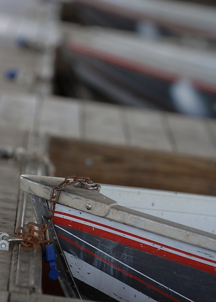 MOODY AIR FORCE BASE, Ga. -- Boats line the dock at Grassy Pond, near Moody AFB, April 23. Grassy Pond rents motor and non-motor fishing boats to use on the site's 275-acre pond. (U.S. Air Force photo by Airman 1st Class Brittany Barker)