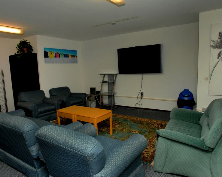 The common area in the new Club Seven Cafe, funded by the 435th Air Base Wing's chapel group. The cafe will be located in building 2414, room 280. Photo by Airman First Class Heidi Holston