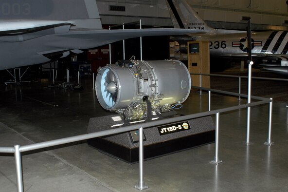 DAYTON, Ohio - The Pratt & Whitney JT15D-5 engine on display at the National Museum of the U.S. Air Force. (U.S. Air Force photo)