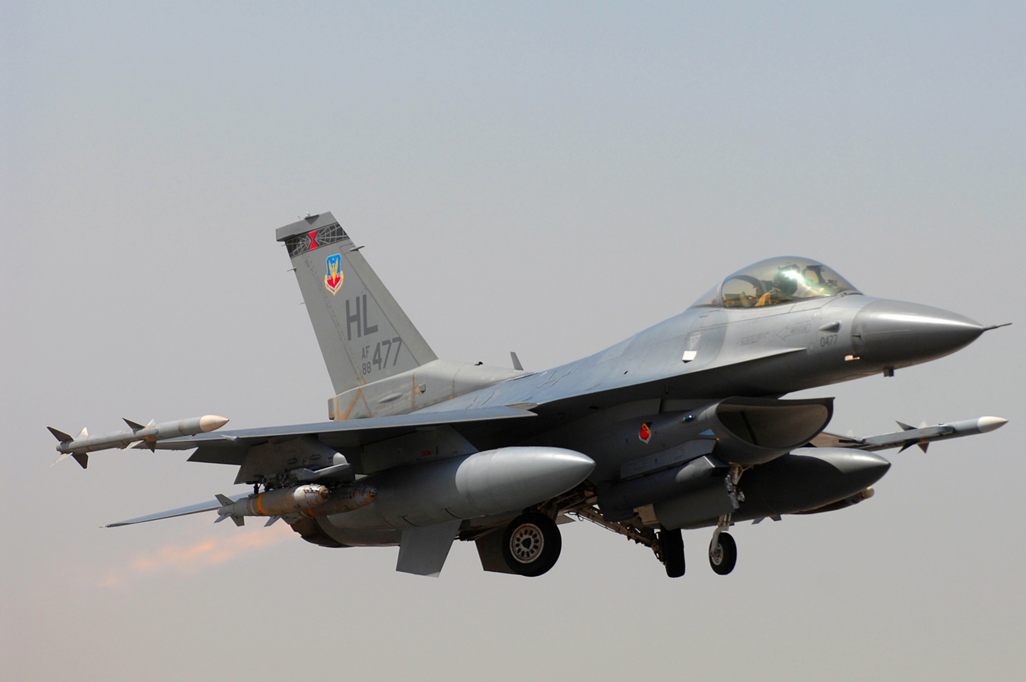 An F-16 Fighting Falcon launches on a mission April 21 at Balad Air Base, Iraq. On April 20, U.S. Air Force pilots had flown more than 1 million sorties in support of the global war on terrorism. The F-16 is from Hill Air Force Base, Utah. (U.S. Air Force photo/Senior Airman Julianne Showalter)

