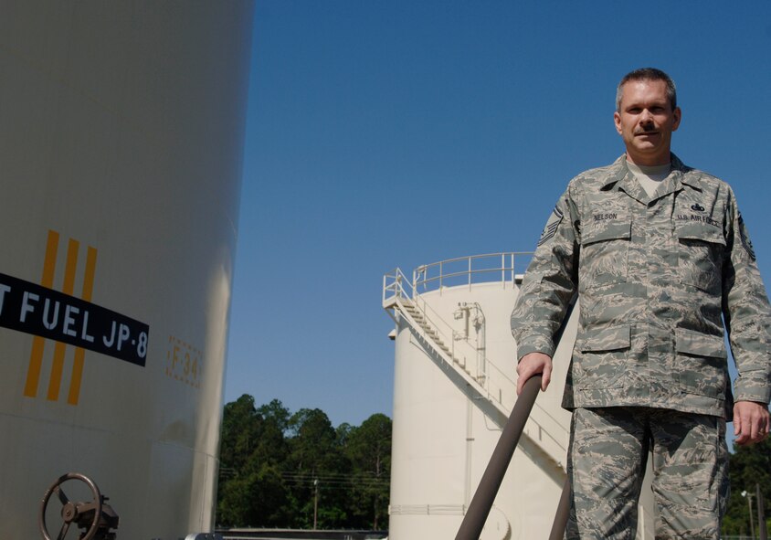 MOODY AIR FORCE BASE, Ga. -- Senior Master Sgt. Mark Nelson, 23rd Logistics Readiness Squadron fuels manager, recently won the Air Force Fuels Senior Non-Commissioned Officer of the Year award. He will travel to Washington D.C. May 6-8 to be formally recognized during a ceremony. (U.S. Air Force photo by Senior Airman Schelli Jones) 
