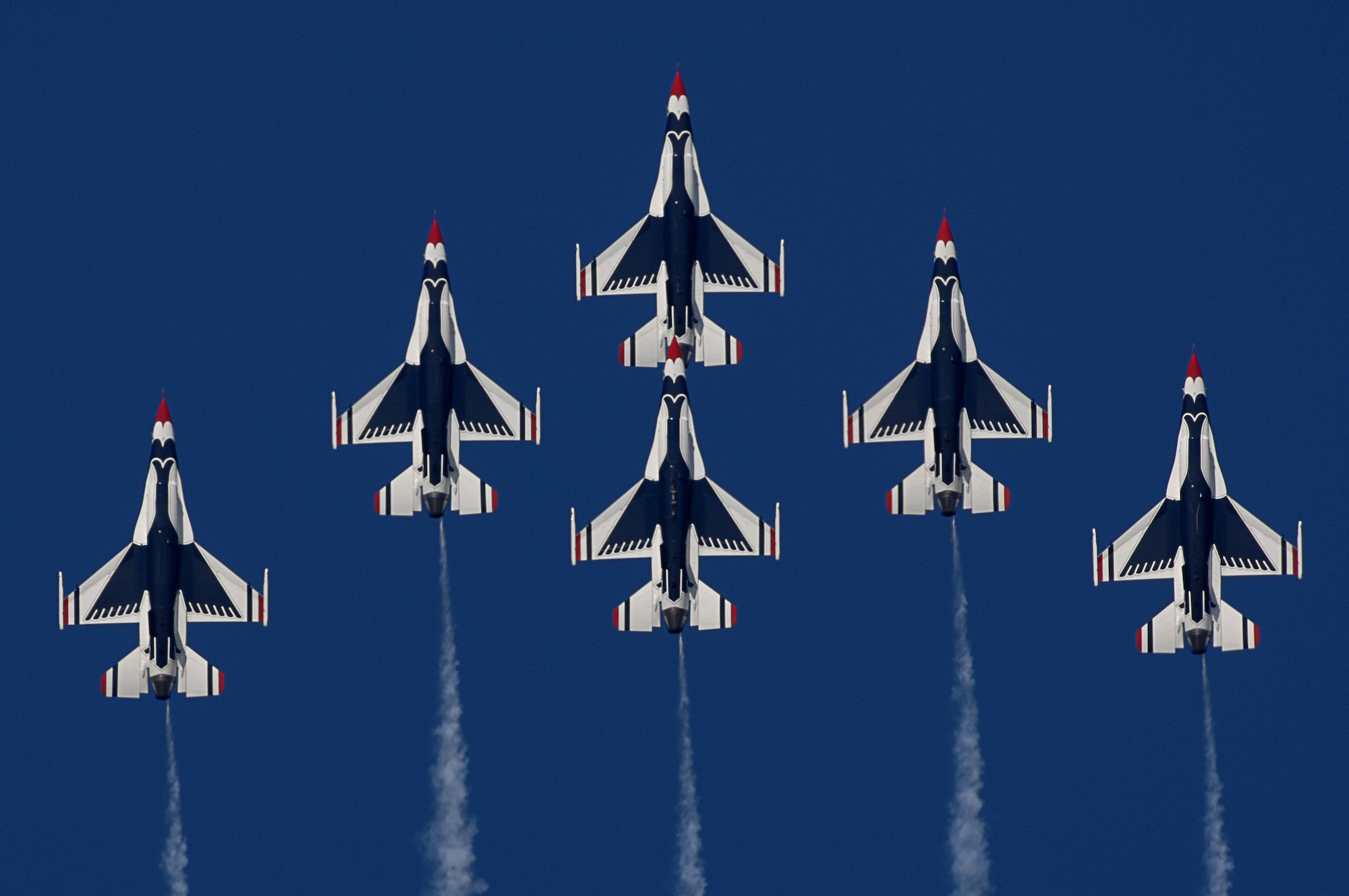 The U.S. Air Force Thunderbirds will headline the 2008 McGuire Air Expo. Other performances include the U.S. Air Force F-15E Strike Eagle Tactical Demonstration, the U.S. Navy F/A-18C/D Hornet Tactical Demonstration, the U.S. Air Force P-51 Heritage Flight and more. McGuire’s own KC-10 Extender, C-17 Globemaster III and KC-135 Stratotanker will also perform. Planning is currently underway for Air Force Week in Philadelphia May 26-June 2 and for the 2008 McGuire Air Expo May 31 and June 1. (U.S. Air Force/courtesy photo)