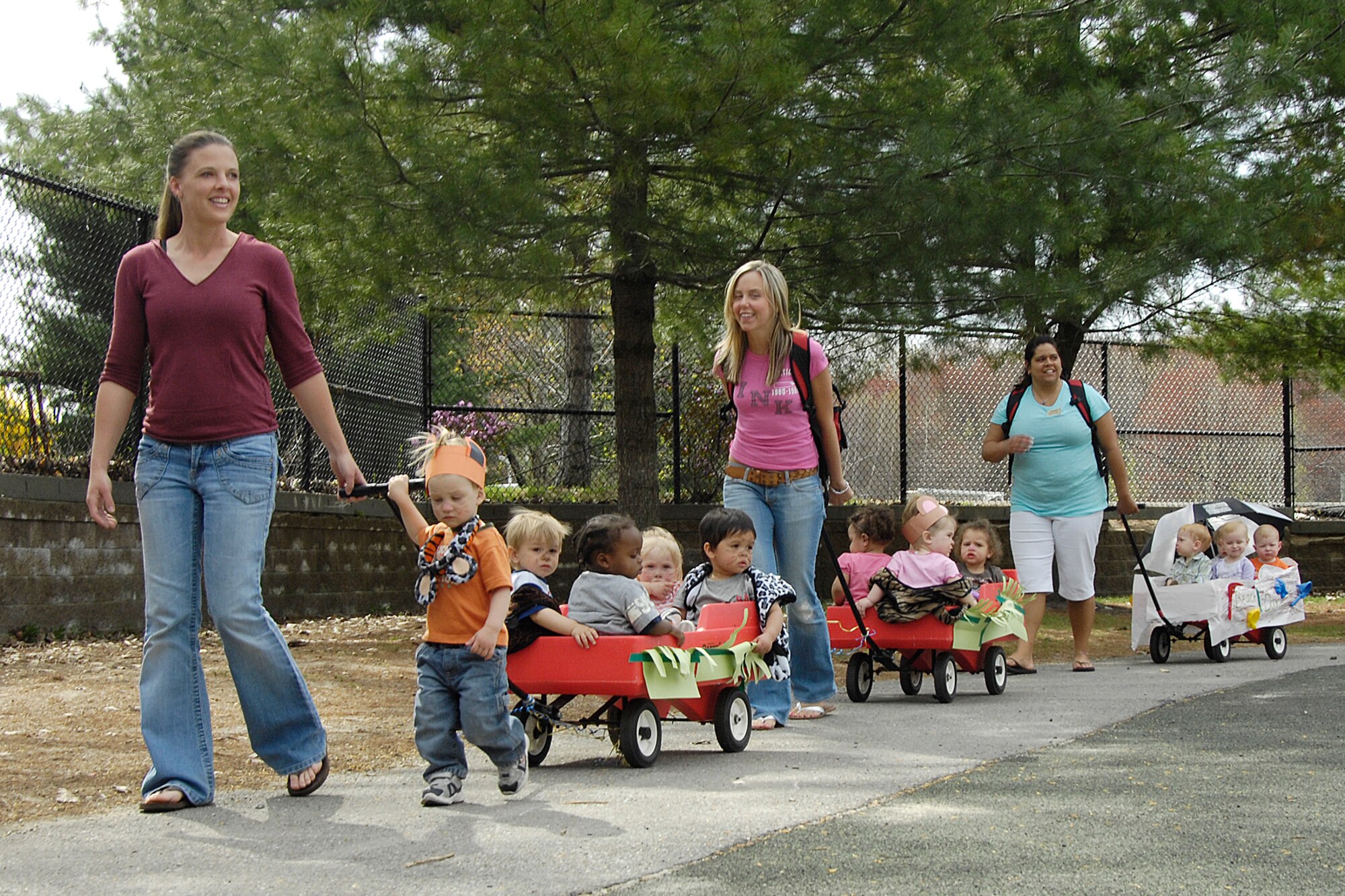 HANSCOM AFB, Mass. – Children from the Child Development Center celebrated the Month of the Military Child with a Fantastic Float parade on April 25. The children helped their teachers construct the floats and costumes for the parade. (U.S. Air Force photo by Linda LaBonte Britt)