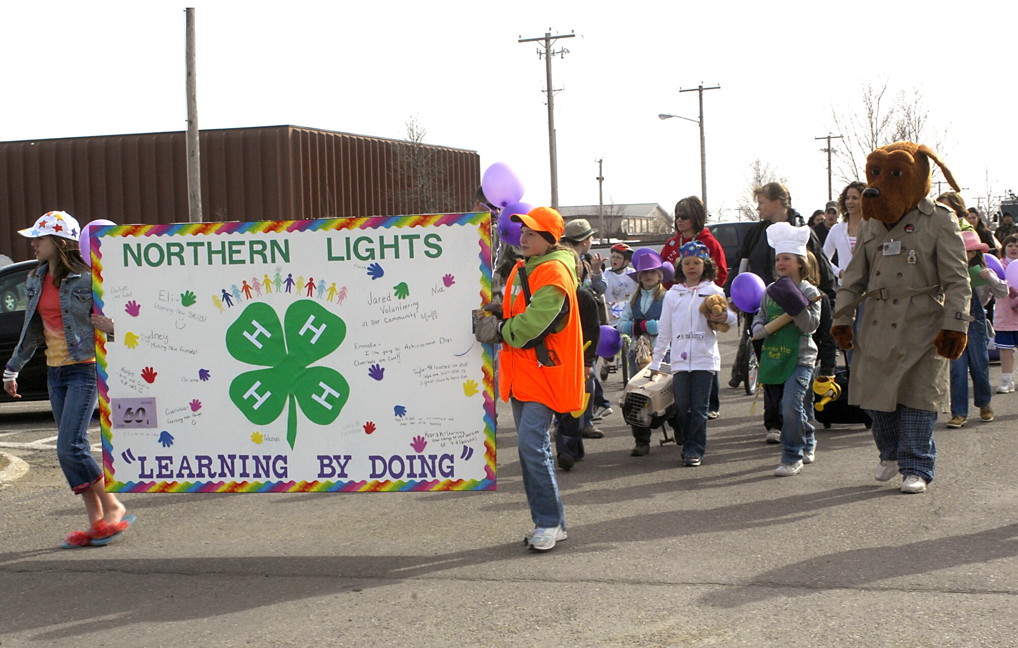 MINOT AIR FORCE BASE, N.D. -- In celebration of the Month of the Military Child a parade and block party was held here April 25. Children of military members paraded from J.R. Rockers to the Youth Center. (U.S. Air Force photo by Airman 1st Class Jesse Lopez)