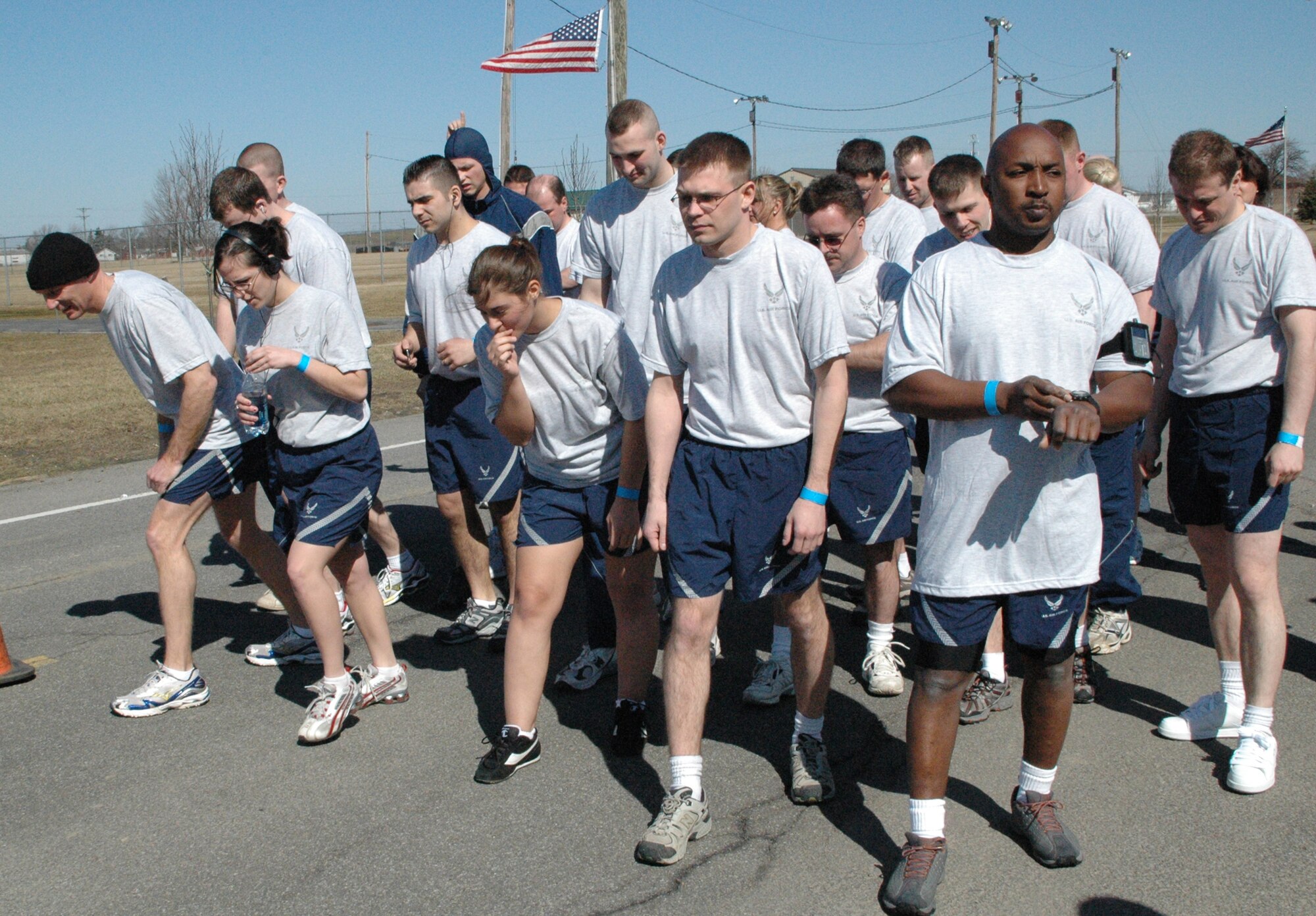 NIAGARA FALLS AIR RESERVE STATION, N.Y. - With the onset of Spring the 914th Airlift Wing has begun annual physical fitness testing for all reservists.  With the Air Force emphasizing the "Fit to Fight" motto, physical fitness has become an extremely important part of everyday life for each and every Airman.  (U.S. Air Force photo / Tech. Sgt. Kevin Nichols)