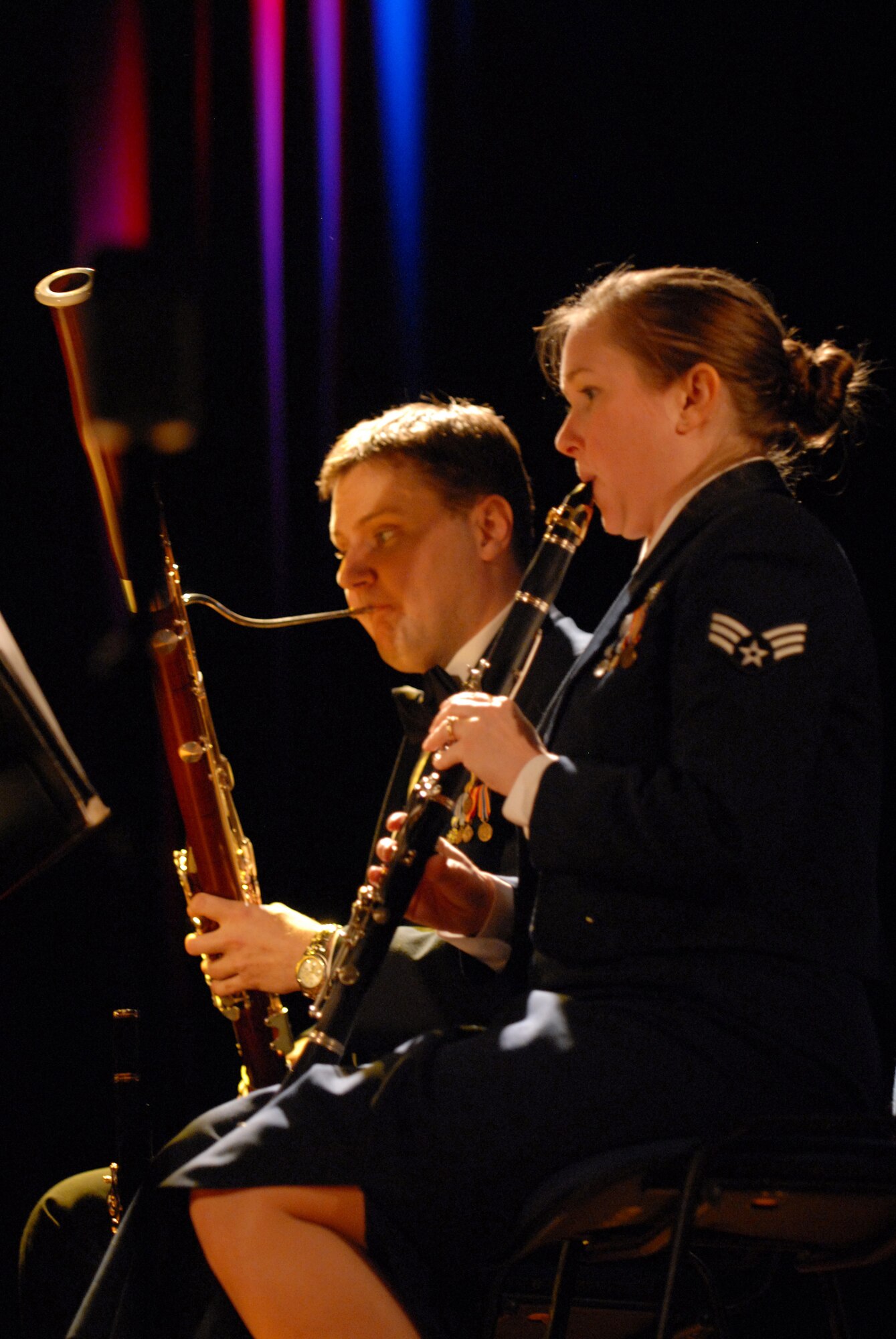 Members of the U.S. Air Forces in Europe's Band, Wind's Aloft Woodwind Quintet, perform a concert in Gorzow Wielkopolski, Poland, April 19. Winds Aloft and the Five Star Brass performed six concerts during their tour in Poland. (U.S. Air Force Photo by Airman 1st Class Ruth Holcomb) (Released)