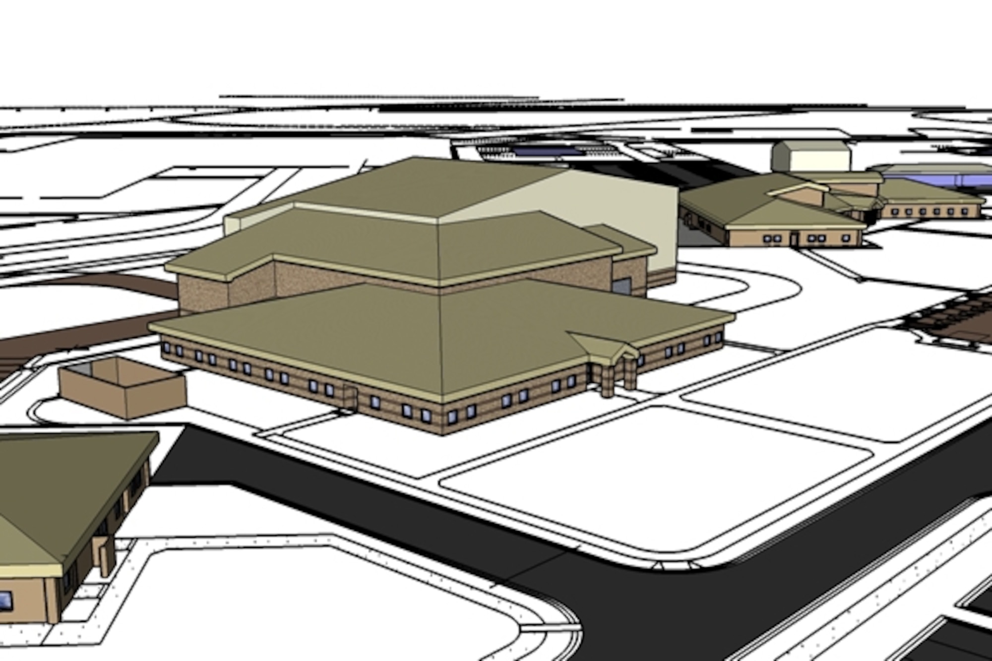 The 55th Electronic Combat Group held a ground-breaking ceremony July 2 to celebrate the new 755th Aircraft Maintenance Squadron hangar and aircraft maintenance unit facility. (Courtesy graphic)