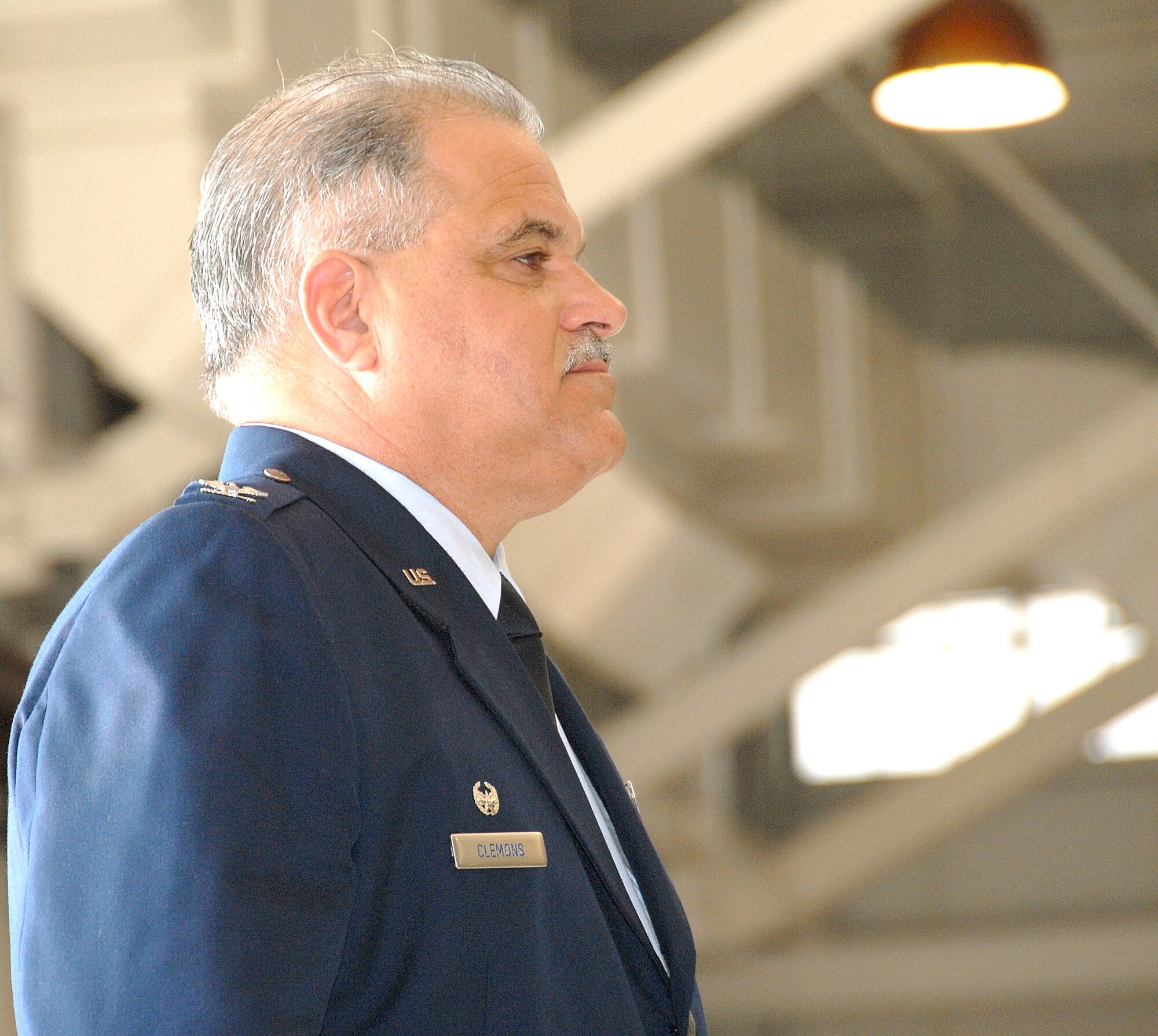 Col. Mark Clemons surveys his new wing after taking command of the 442nd Fighter Wing, an Air Force Reserve Command A-10 Thunderbolt II unit at Whiteman Air Force Base, Mo., on Aug. 2, 2008. As the wing's commander, Colonel Clemons is responsible for the manning, training and combat readiness of approximately 1,200 Air Force reservists at Whiteman, two geographically separated units at Offutt AFB, Neb., and an A-10 detachment at Moody AFB, Ga. (US Air Force photo/Master Sgt. Bill Huntington)