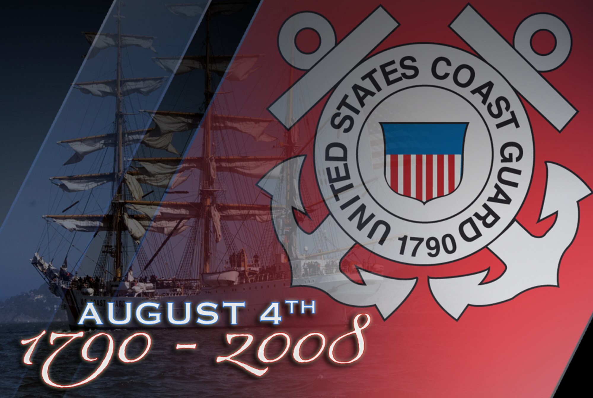 The men and women of the U.S. Coast Guard celebrate the service's 218th birthday Aug. 4.  (U.S. Air Force illustration/Luke Borland)