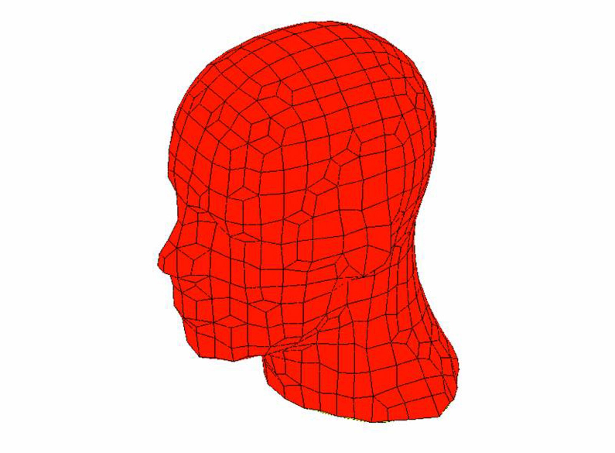 Researchers funded by the Air Force, Army, and Navy are investigating ways to improve communication links for people wearing headphones, helmets and other protective equipment in noisy environments. They have created finite element code, based on earlier software that has helped them build a model of the human head. The model, similar to this graphical representation, shows detailing of the cochlea region and its interface with the skull and air pathways. (U.S. Air Force graphic)
