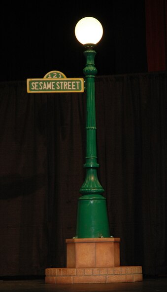 A street lamp directing the way on how to get to Sesame Street. (U.S. Air Force photo by Airman 1st Class Robby Hedrick)