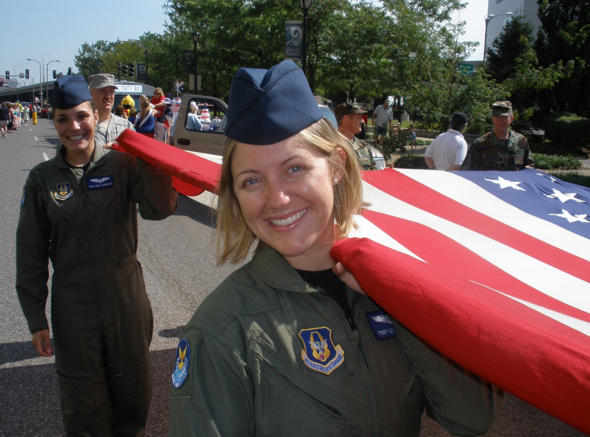 Flight attendants and aeromedical personnel helped represent the 932nd Airlift Wing in a recent community outreach event.  Want to get involved with the various wing events?  Contact public affairs during the next time you are in town!  Photo/Tech Sgt. Gerald Sonnenberg